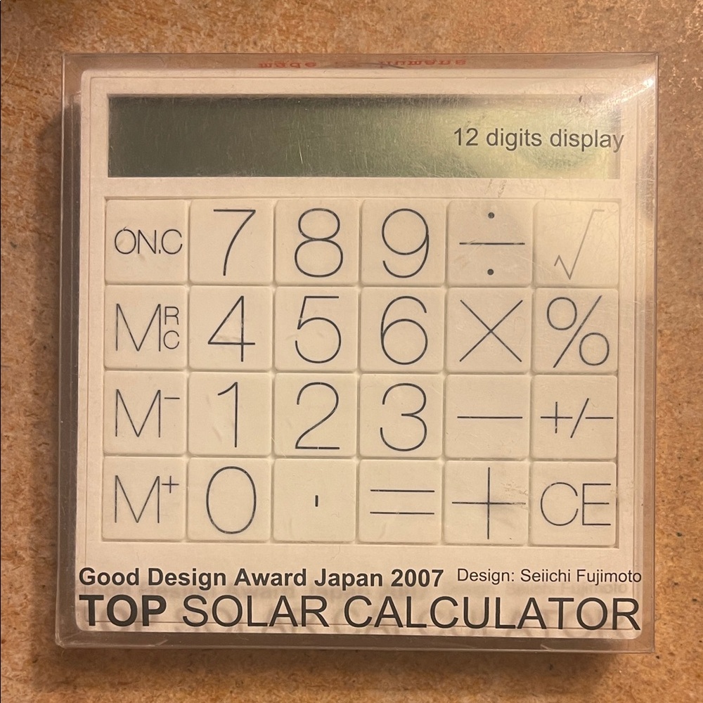 Unique Solar Calculator with Black Symbols